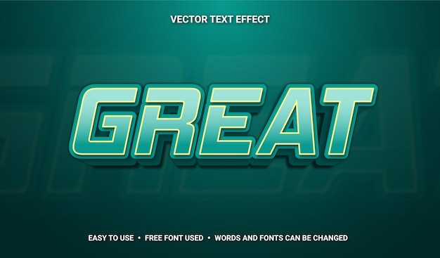 Gran efecto de texto vectorial editable