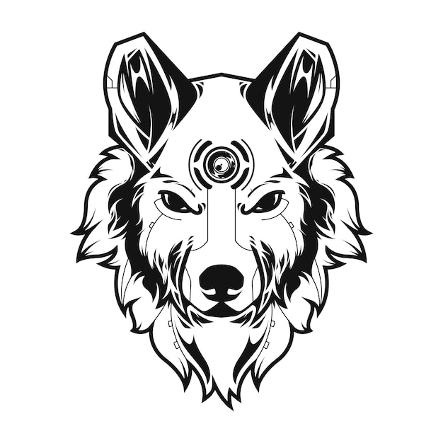 Gran ejemplo del lobo y diseño de la camiseta