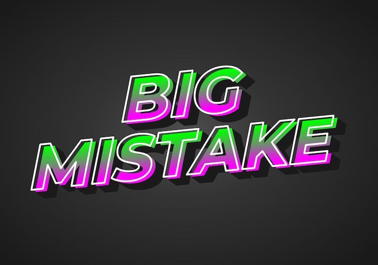 Vector gran error efecto de texto en 3d aspecto gradiente color púrpura verde fondo oscuro