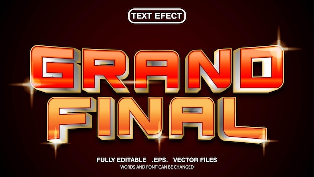 Gran final de tema de efecto de texto editable