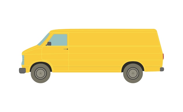 Gran furgoneta amarilla sobre un fondo blanco - ilustración vectorial