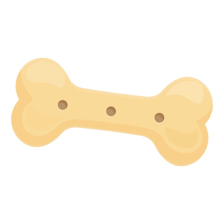Gran galleta de perro en forma de hueso aislada sobre un fondo blanco