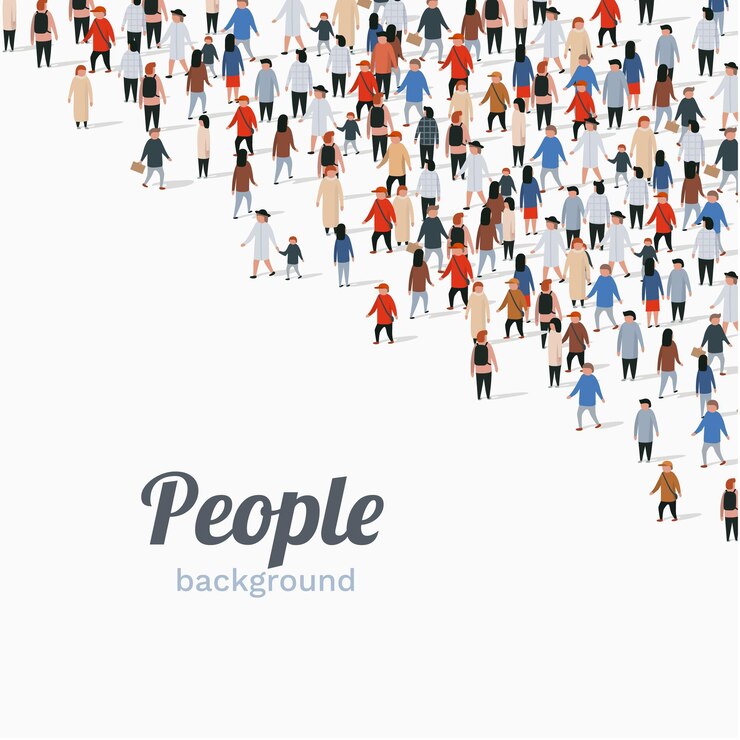 Vector gran grupo de personas con fondo blanco concepto de comunicación de personas
