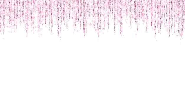Gran guirnalda festiva de brillo rosado en fondo blanco Vector