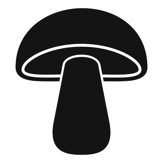 Un gran hongo forestal que crece con el icono de la silueta de la gorra ancha