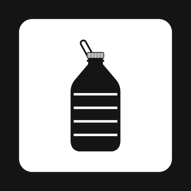 Gran icona de botella de agua en estilo simple aislada sobre un fondo blanco Símbolo de bebida