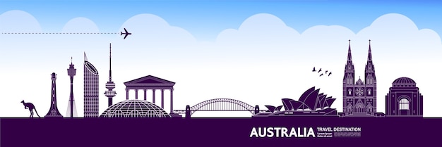Vector gran ilustración de destino de viaje de australia.