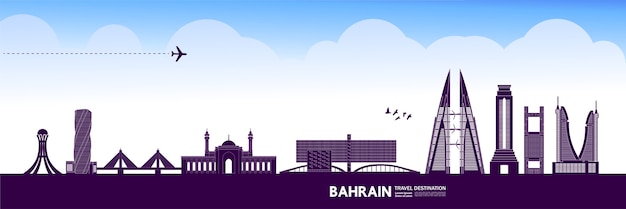 Gran ilustración de destino de viaje de bahrein.