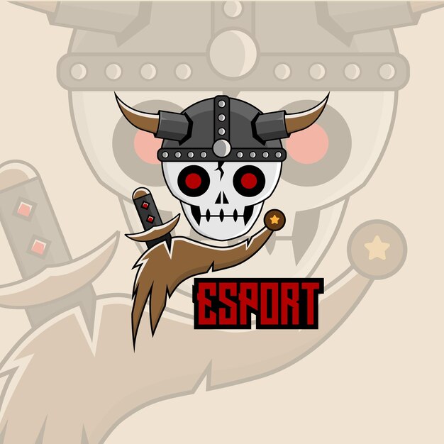 Vector gran ilustración gráfica de vector de cráneo para su canal o logotipo de equipo de esports