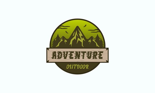 gran ilustración gráfica vectorial del logotipo de montaña para su logotipo de aventura