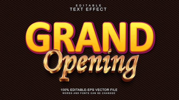 Gran Inauguración Efecto de texto editable 3d Editable