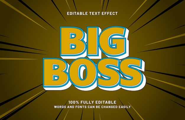 gran jefe efecto de texto editable en 3D