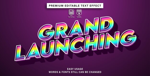 Gran lanzamiento de efecto de texto editable.