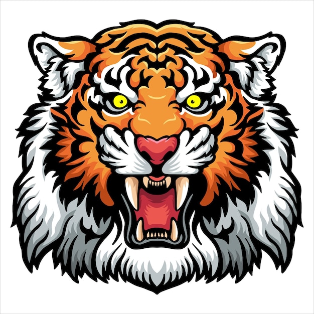 gran mascota de cabeza de tigre enojado