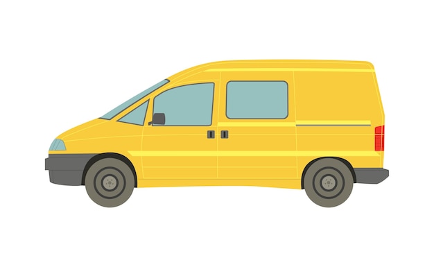 Gran monovolumen amarillo sobre fondo blanco - ilustración vectorial