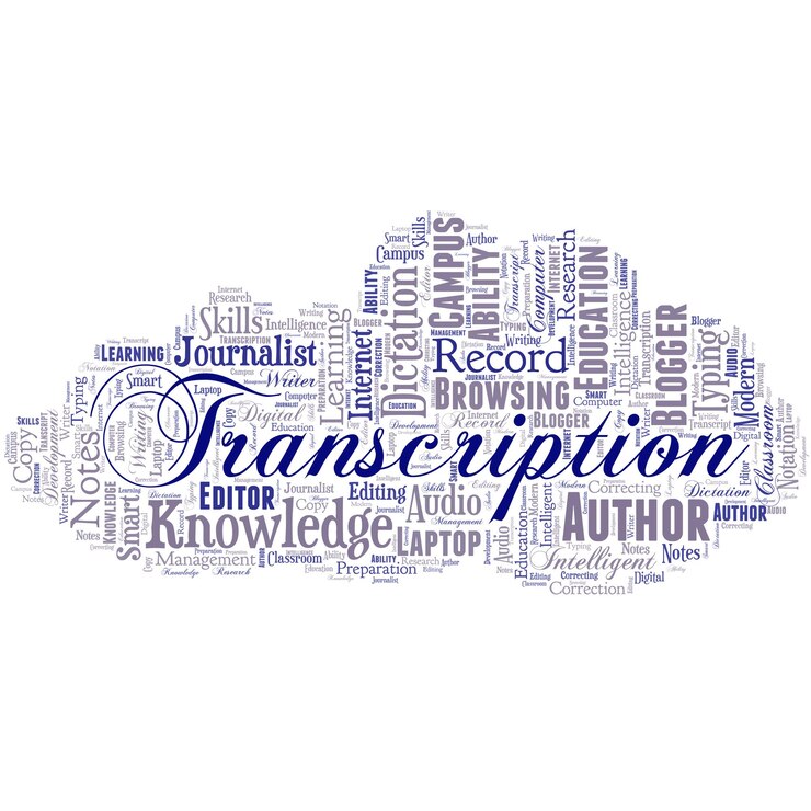 Vector gran nube de palabras en forma de nube con transcripción de palabras versión escrita o mecanografiada de algo copia impresa de audio