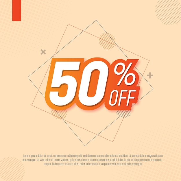 Gran oferta de venta 50 por ciento de descuento oferta de diseño de banner