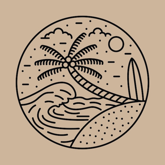 Gran ola y belleza verano ilustración gráfica arte vectorial diseño de camiseta