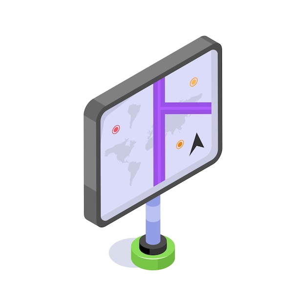 Gran pantalla digital que muestra un mapa con rutas de navegación