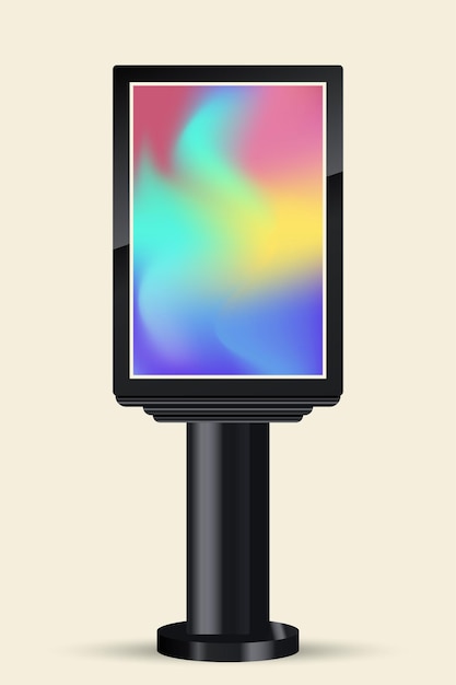 Una gran pantalla LED al aire libre con soporte realista negro utilizado en la exhibición de la calle interior al aire libre