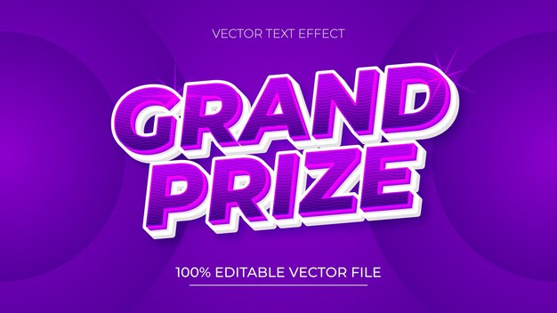 Gran Premio Efecto de texto editable en estilo de color púrpura moderno