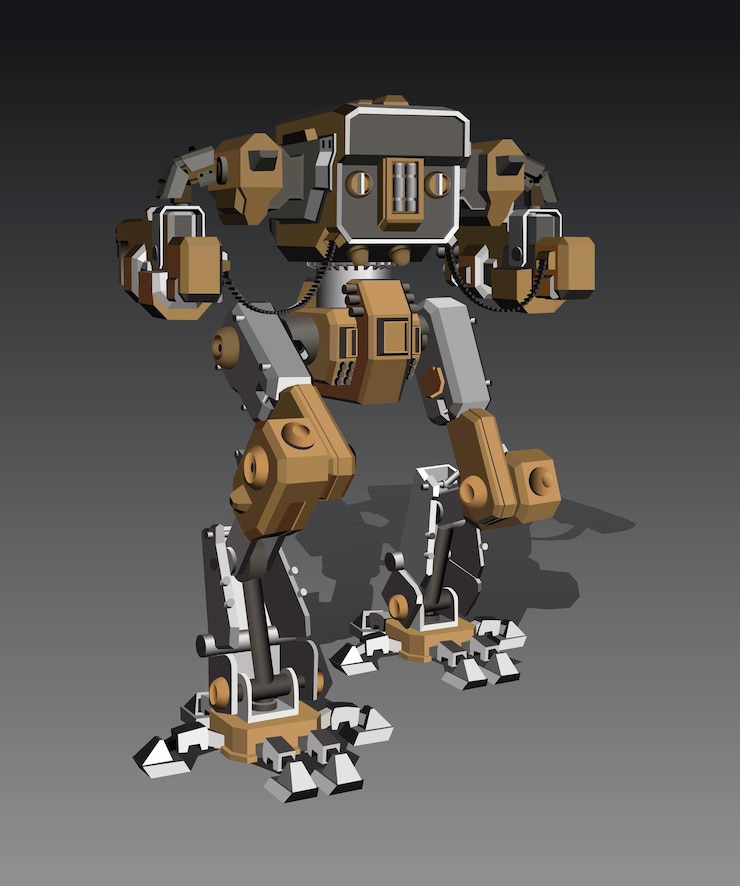Vector gran robot caminante de diseño lúdico vector