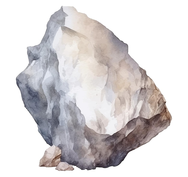 Una gran roca con un fondo blanco.
