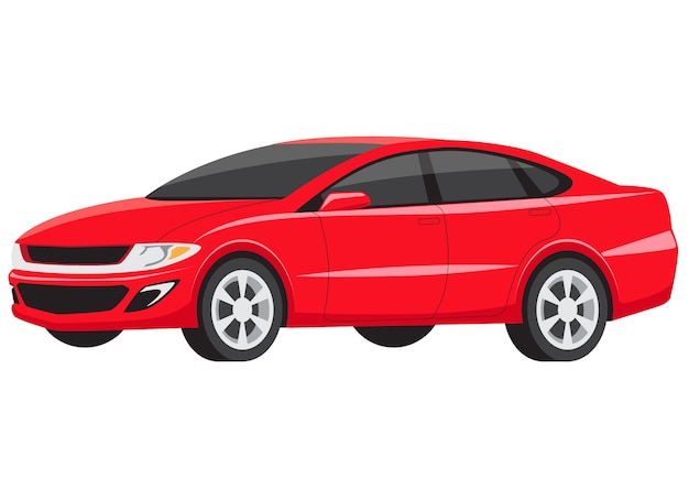 Gran sedán familiar americano rojo para paseo