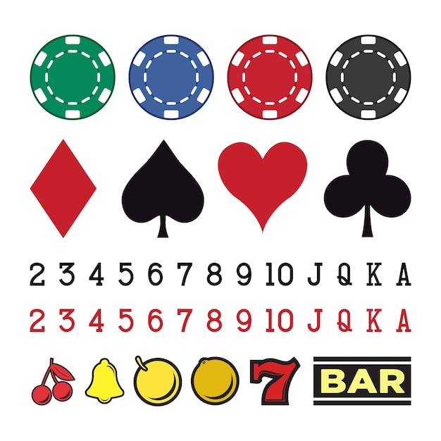 Vector gran set casino sobre fondo blanco vector