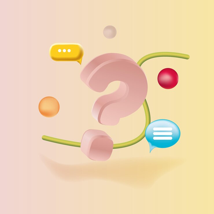 Vector un gran signo de interrogación en estilo d con burbujas.