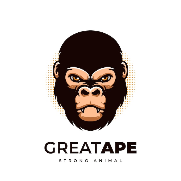 Vector gran simio diseño logotipo dibujos animados creativos mono chimpancé