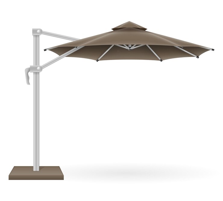Vector gran sombrilla para bares y cafeterías en la terraza o la ilustración de vector de playa aislada sobre fondo blanco
