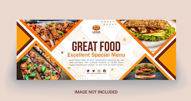 Gran tienda de comida creativa Diseño de banner Collage, Vector Premium.