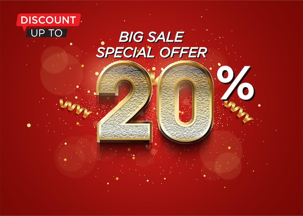 gran venta hasta un 20 por ciento de descuento. 20%.