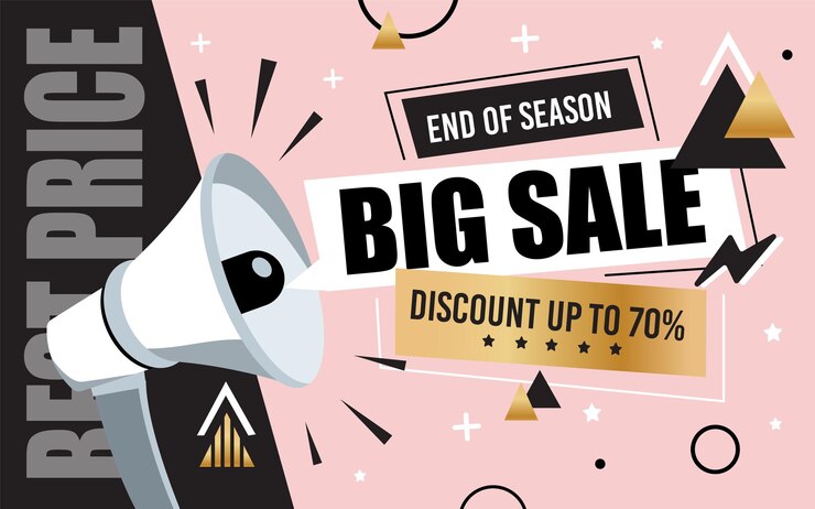 Gran venta de hasta un 70 por ciento de descuento en banner de vector de promoción con el mejor precio de descuento hasta el final de la temporada