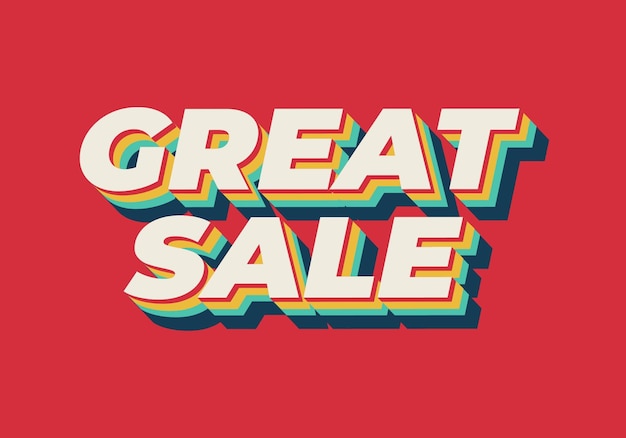 Gran venta efecto de texto en buenos colores con estilo 3D