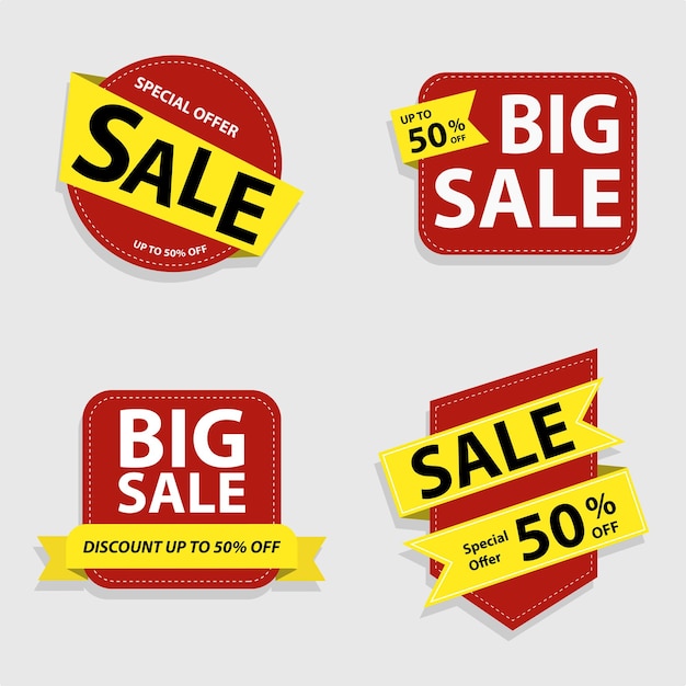Gran venta etiqueta banner promoción descuento oferta especial cinta