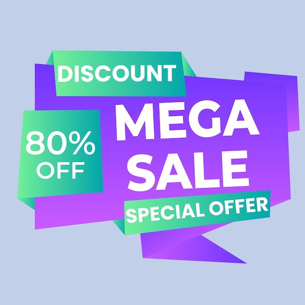Gran venta con fondo de gradiente abstracto hasta un 50% de descuento plantilla de banner de diseño de promoción de descuento