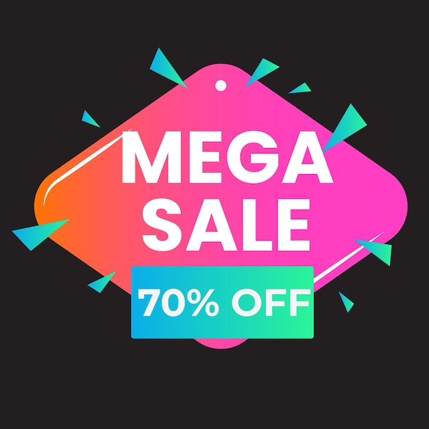 Gran venta con fondo de gradiente abstracto hasta un 50% de descuento plantilla de banner de diseño de promoción de descuento