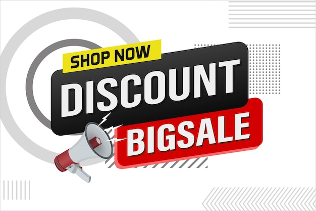 Gran venta palabra concepto de teléfono mega ilustración vectorial y página de aterrizaje de estilo 3D plantilla ui web