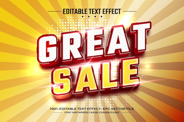 Gran venta de plantillas de efectos de texto 3D editables