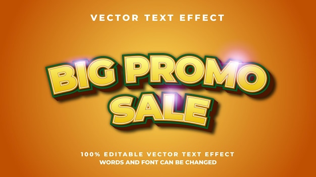 Gran venta promocional efecto de texto vectorial 3D editable