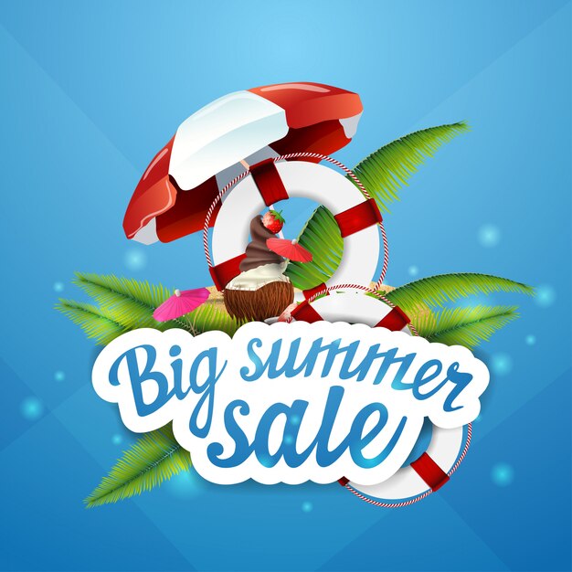 Vector gran venta de verano, descuento, diseño de banner web seleccionable para su creatividad.