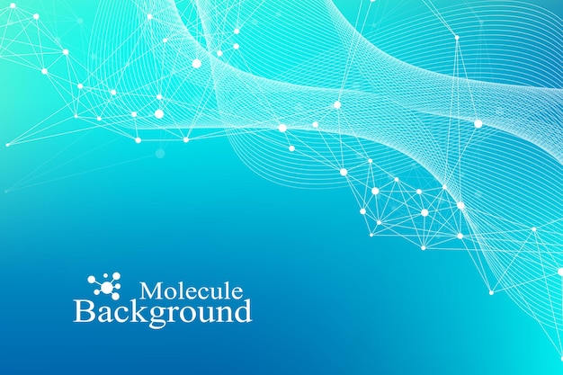 Gran visualización de datos genómicos. Hélice de ADN, cadena de ADN, prueba de ADN. Molécula o átomo, neuronas. Estructura abstracta para ciencia o antecedentes médicos, pancarta.