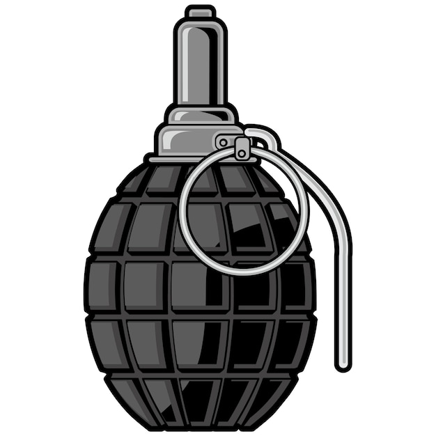 Granada militar ilustración plana