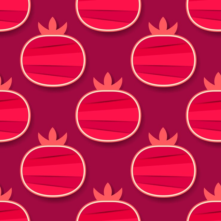 Vector granadas de patrones sin fisuras. fondo de granadas rojas. ilustración vectorial. fondo de granada.