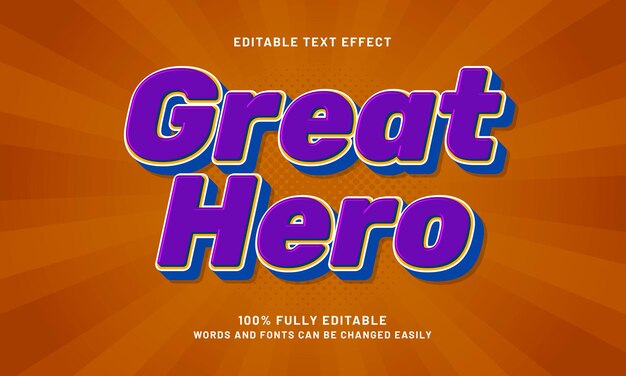 grandes efectos de texto editables con un tema de superhéroes y niños