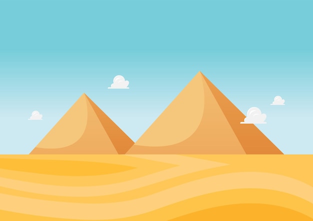 Grandes pirámides en el desierto