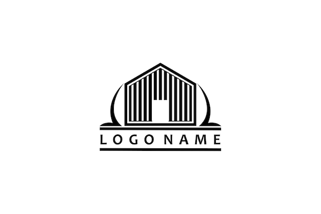 Granero simple con diseño de logotipo de banner de boda floral