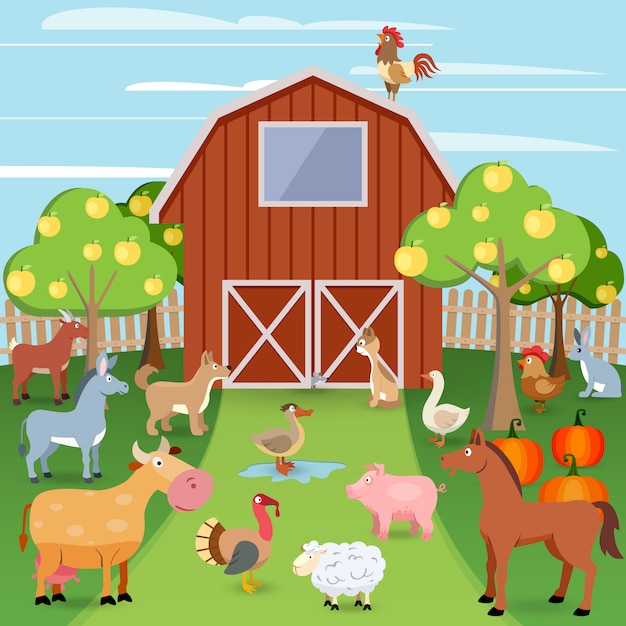 Granja con animales